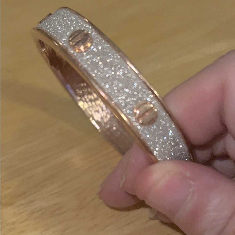 Bling and Rose Gold Bangle Bracelet